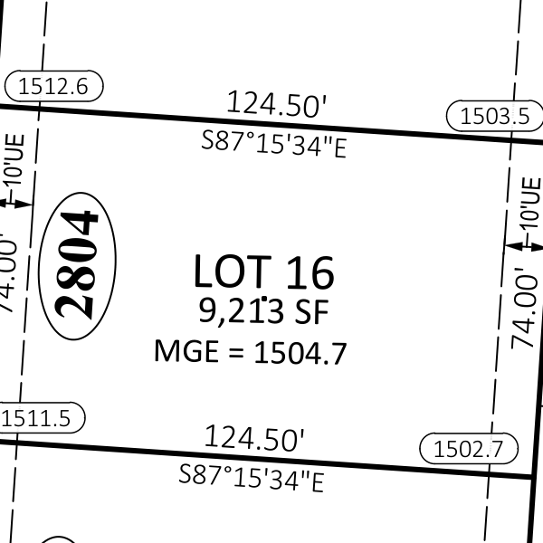 Lot plat — CCH Block 12 Lot 16 — 2800 Maplewood