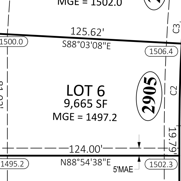 Lot plat — CCH Block 12 Lot 6  — 2905 S Dunraven