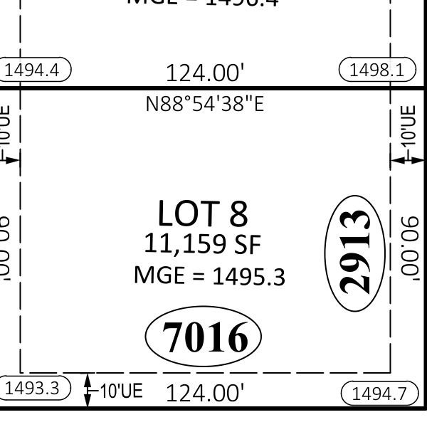 Lot plat — CCH Block 12 Lot 8  — 2913 S Dunraven