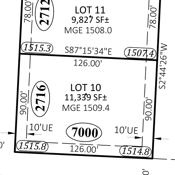 Lot plat — CCH Block 3 Lot 10 — 2716 S Maplewood