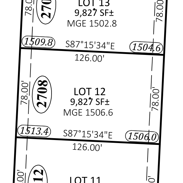 Lot plat — CCH Block 3 Lot 12 — 2708 S Maplewood