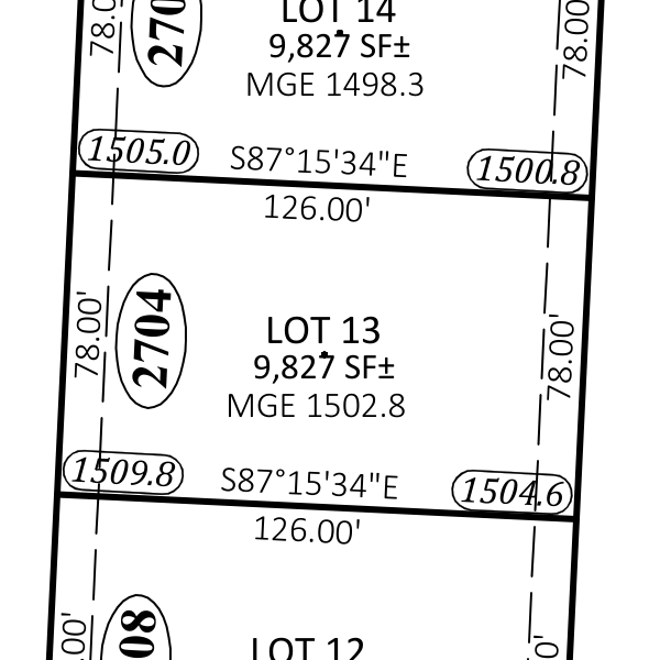 Lot plat — CCH Block 3 Lot 13 — 2704 S Maplewood